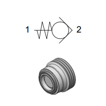 Check Valve Insert, Poppet Type &mdash; hydraulic valve for flow control, pressure regulation, or circuit protection in mobile and industrial hydraulic systems, supplied by Fluid Power Distributors (FPD), Hamilton New Zealand &mdash; hydraulic valve specialists for construction, agriculture, forestry, and industrial applications across New Zealand