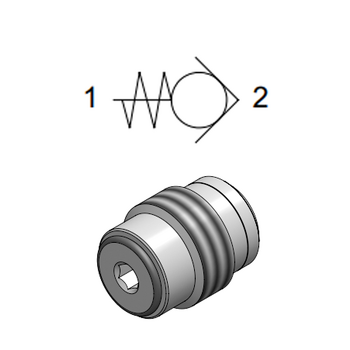 Check Valve Reversible Insert, Ball Type &mdash; hydraulic valve for flow control, pressure regulation, or circuit protection in mobile and industrial hydraulic systems, supplied by Fluid Power Distributors (FPD), Hamilton New Zealand &mdash; hydraulic valve specialists for construction, agriculture, forestry, and industrial applications across New Zealand