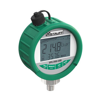 Stauff Data SPG-DIGI digital pressure gauge &mdash; hydraulic test and measurement equipment for pressure, temperature, and flow diagnostics in mobile and industrial systems, supplied by Fluid Power Distributors (FPD), Hamilton New Zealand &mdash; genuine Stauff diagnostic instruments in stock for hydraulic technicians across New Zealand
