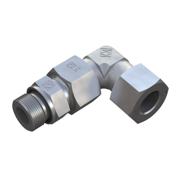Stauff 90 Degree Elbow Coupling &mdash; hydraulic system component or accessory for industrial and mobile hydraulic applications, supplied by Fluid Power Distributors (FPD), Hamilton New Zealand &mdash; genuine Stauff products in stock at FPD Hamilton for fast supply across New Zealand