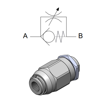 Unidirectional Hexagonal Needle Valve &mdash; hydraulic valve for flow control, pressure regulation, or circuit protection in mobile and industrial hydraulic systems, supplied by Fluid Power Distributors (FPD), Hamilton New Zealand &mdash; hydraulic valve specialists for construction, agriculture, forestry, and industrial applications across New Zealand