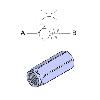 Unidirectional Fixed Throttle Check Needle Valve &mdash; hydraulic valve for flow control, pressure regulation, or circuit protection in mobile and industrial hydraulic systems, supplied by Fluid Power Distributors (FPD), Hamilton New Zealand &mdash; hydraulic valve specialists for construction, agriculture, forestry, and industrial applications across New Zealand