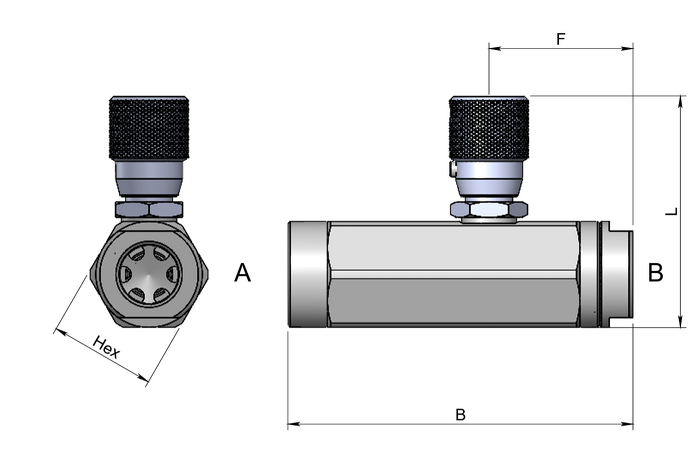 Inline Unidirectional pressure compensated flow regulator — hydraulic valve for flow control, pressure regulation, or circuit protection in mobile and industrial hydraulic systems, supplied by Fluid Power Distributors (FPD), Hamilton New Zealand — hydraulic valve specialists for construction, agriculture, forestry, and industrial applications across New Zealand