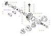 Exploded view technical diagram of Kawasaki Staffa HMB030/045 radial piston motor and genuine spare parts &mdash; including motorcase, cylinder head, pistons, con-rods, bearings, and seals &mdash; genuine KPM replacement parts supplied by Fluid Power Distributors (FPD), New Zealand's exclusive Kawasaki Precision Machinery distributor and authorised service centre, Hamilton New Zealand