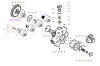 Exploded view technical diagram of Kawasaki Staffa HMB270 radial piston motor and genuine spare parts &mdash; including motorcase, cylinder head, pistons, con-rods, bearings, and seals &mdash; genuine KPM replacement parts supplied by Fluid Power Distributors (FPD), New Zealand's exclusive Kawasaki Precision Machinery distributor and authorised service centre, Hamilton New Zealand