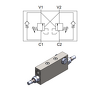 Double Effect Overcenter Valve, Banjo Bolt Flangeable &mdash; hydraulic valve for flow control, pressure regulation, or circuit protection in mobile and industrial hydraulic systems, supplied by Fluid Power Distributors (FPD), Hamilton New Zealand &mdash; hydraulic valve specialists for construction, agriculture, forestry, and industrial applications across New Zealand