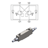 Double Effect Overcenter Valve, Super Compact Series &mdash; hydraulic valve for flow control, pressure regulation, or circuit protection in mobile and industrial hydraulic systems, supplied by Fluid Power Distributors (FPD), Hamilton New Zealand &mdash; hydraulic valve specialists for construction, agriculture, forestry, and industrial applications across New Zealand