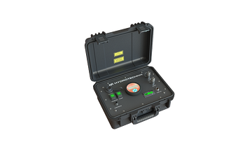 Hydrotechnik Mobile Particle Counter - Patrick in the box &mdash; portable hydraulic test and measurement instrument for flow, pressure, temperature, and contamination monitoring, supplied by Fluid Power Distributors (FPD), Hamilton New Zealand &mdash; hydraulic diagnostic specialists serving mobile plant and industrial sectors across New Zealand