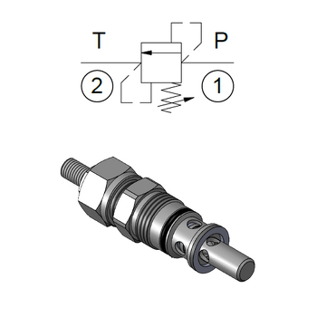 Direct Acting Relief Valve (Cartridge-80 l/min) &mdash; hydraulic valve for flow control, pressure regulation, or circuit protection in mobile and industrial hydraulic systems, supplied by Fluid Power Distributors (FPD), Hamilton New Zealand &mdash; hydraulic valve specialists for construction, agriculture, forestry, and industrial applications across New Zealand