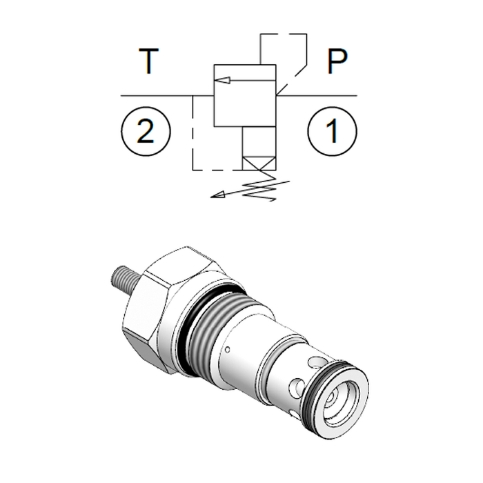 Pilot Operated Relief Valve (Cartridge) — hydraulic valve for flow control, pressure regulation, or circuit protection in mobile and industrial hydraulic systems, supplied by Fluid Power Distributors (FPD), Hamilton New Zealand — hydraulic valve specialists for construction, agriculture, forestry, and industrial applications across New Zealand
