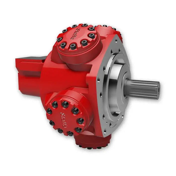Kawasaki Staffa high-torque low-speed radial piston hydraulic motor — capacities from 50 to 8,000 cc/rev with output torque up to 25,250 Nm — genuine Staffa HMB series motors and parts supplied by Fluid Power Distributors (FPD), New Zealand's exclusive Kawasaki KPM distributor and authorised service centre, Hamilton New Zealand